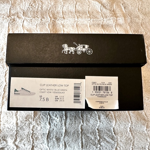 Coach Women’s Clip Leather Low Top Tennis Shoes Size 7.5 B - Picture 2 of 11